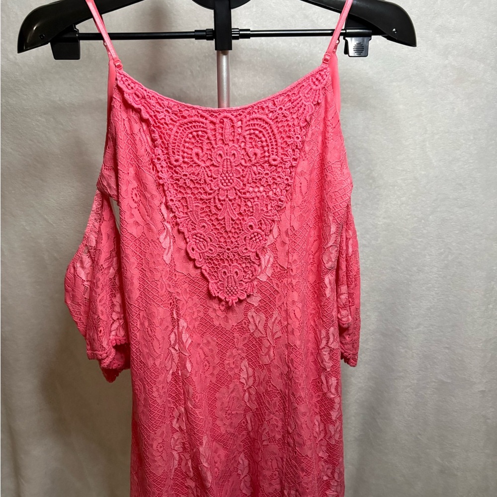 City Triangles Pink Lace Mini Dress